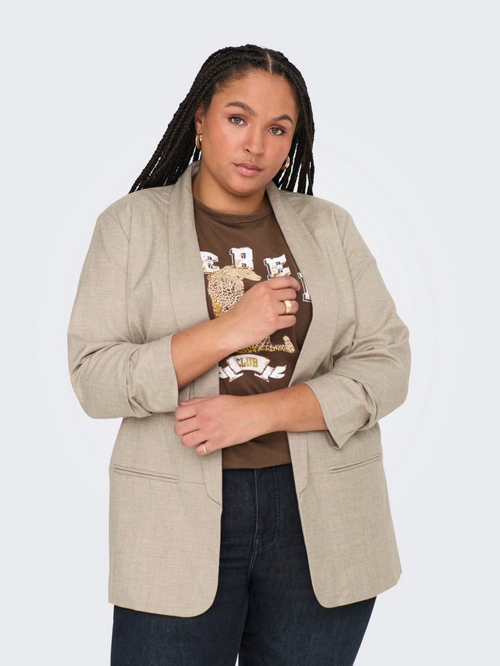ONLY CARMAKOMA Kurzblazer CARELLY 3/4 LIFE BLAZER WVN Kunstfaser mit Stretch