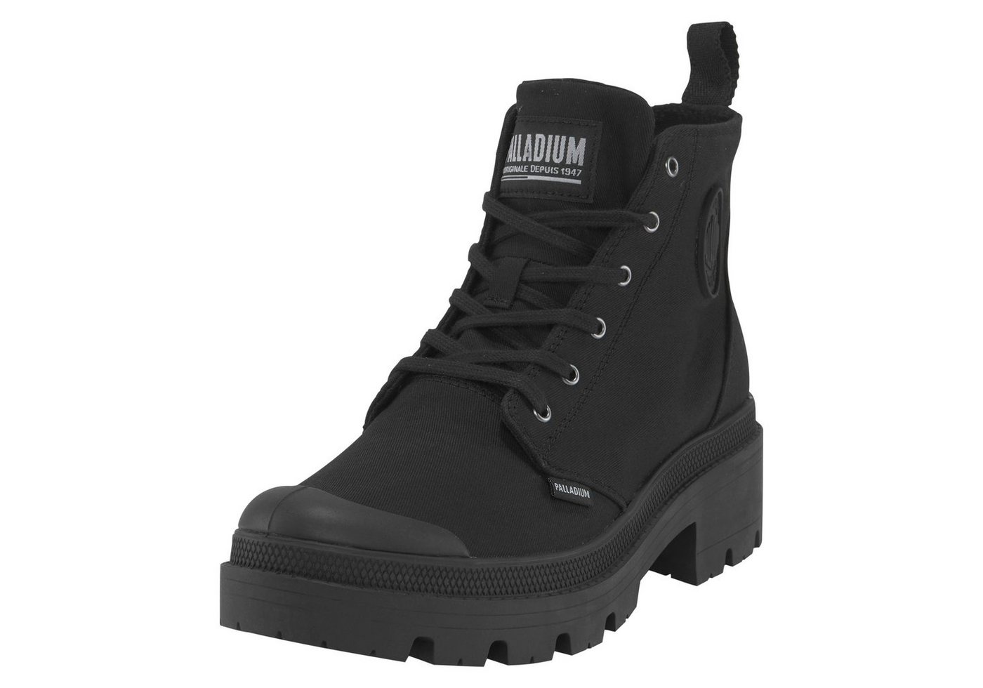 Palladium PALLABASE TWILL Schnürstiefelette Schnürstiefel, Schnürboots aus Canvas mit Reißverschluss