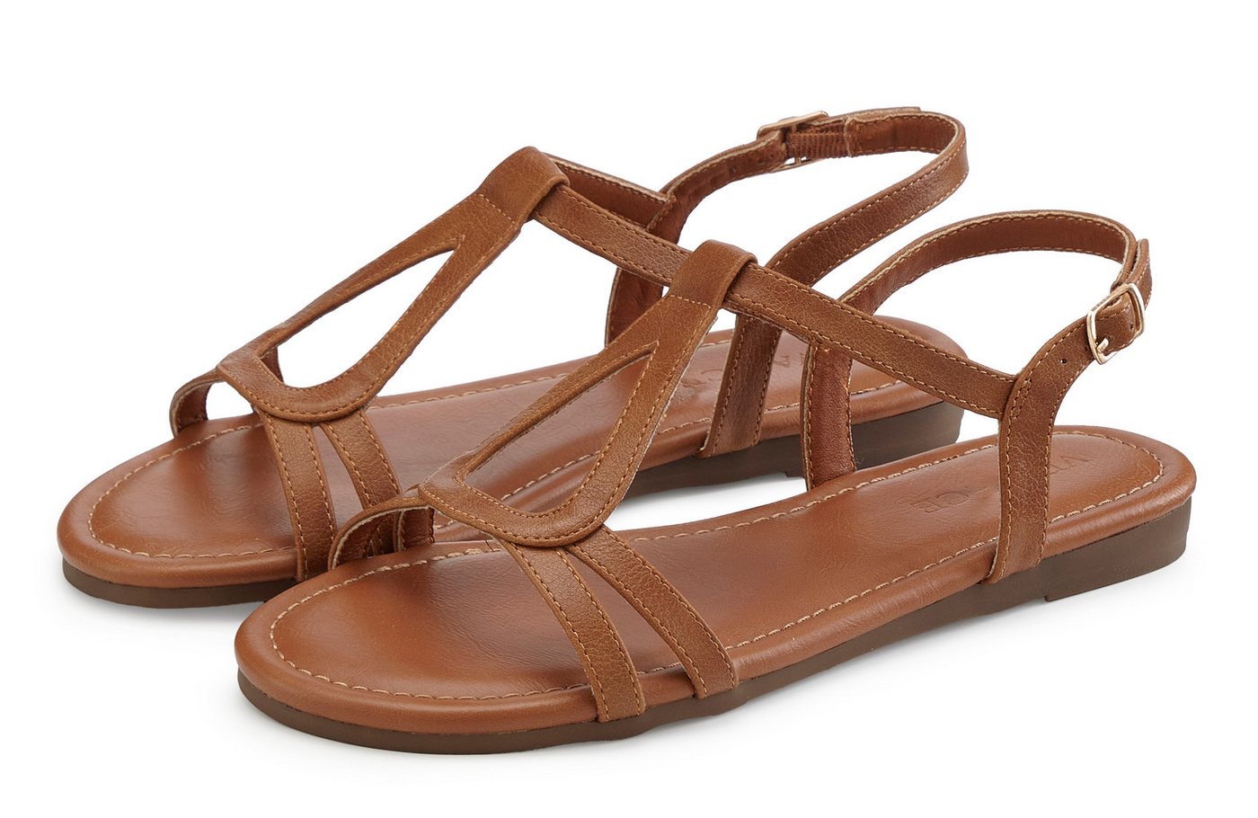 Vivance by Lascana offener Schuh Sandale Sandalette, Sommerschuh mit raffinierten Riemchen VEGAN