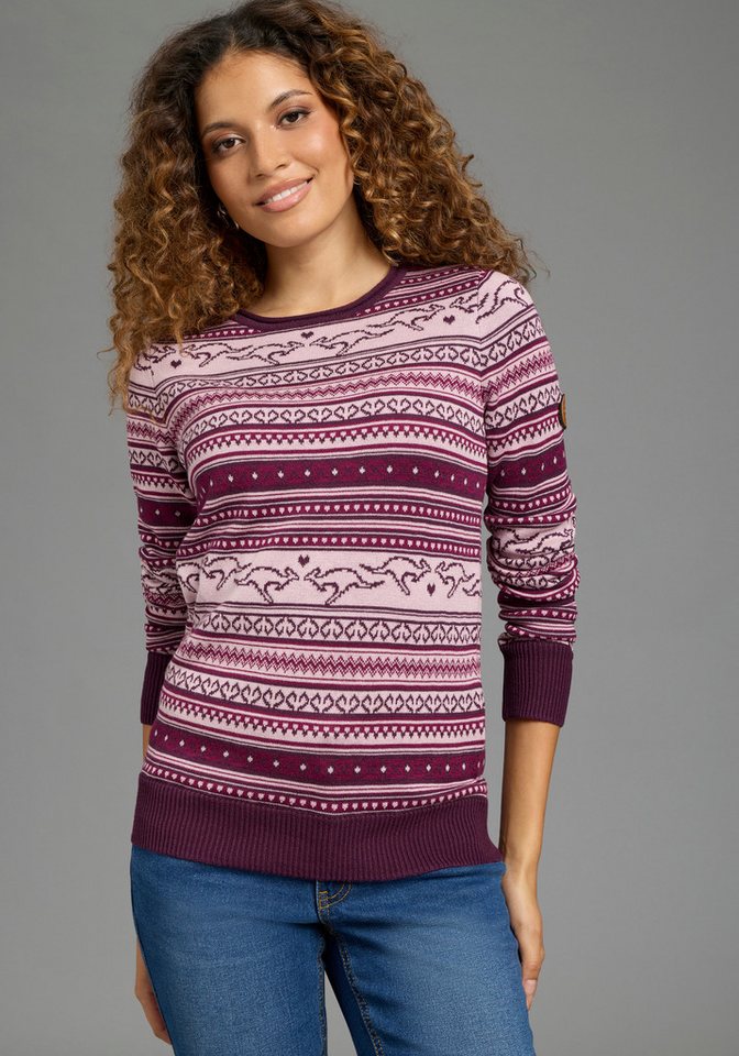 KangaROOS Norwegerpullover mit Rippstrickbündchen