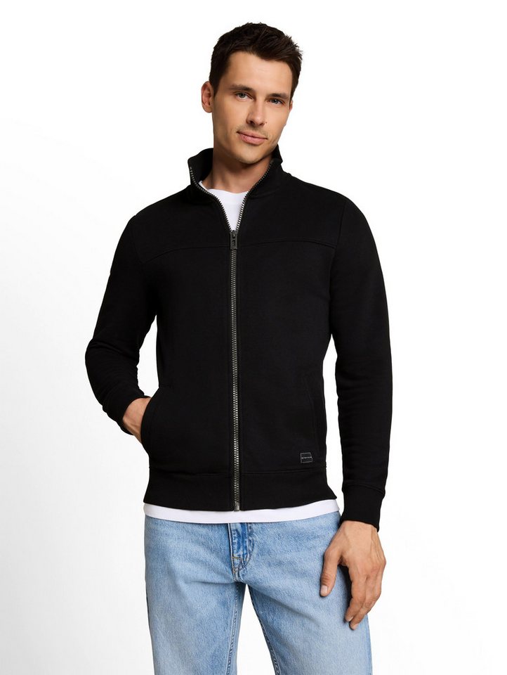 TOM TAILOR Sweatjacke Regular mit halswärmendem Stehkragen