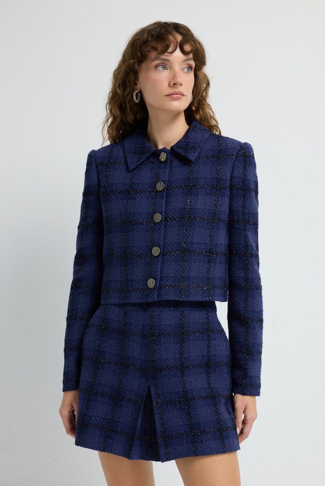 adL Kurzblazer Kurze Tweedjacke