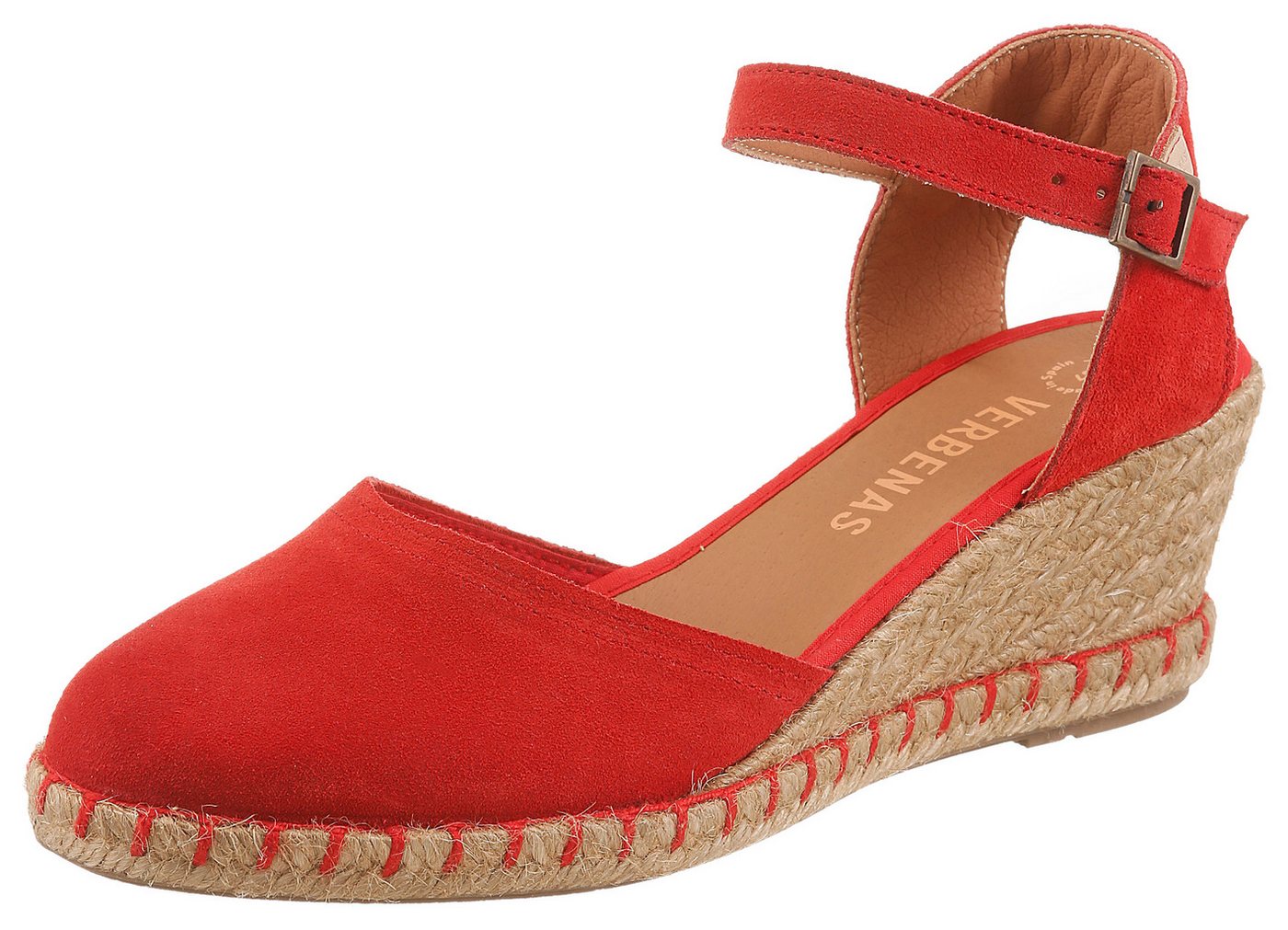 VERBENAS Slingpumps Keilsandalette, Sommerschuh, Urlaubsschuh mit Bastbesatz