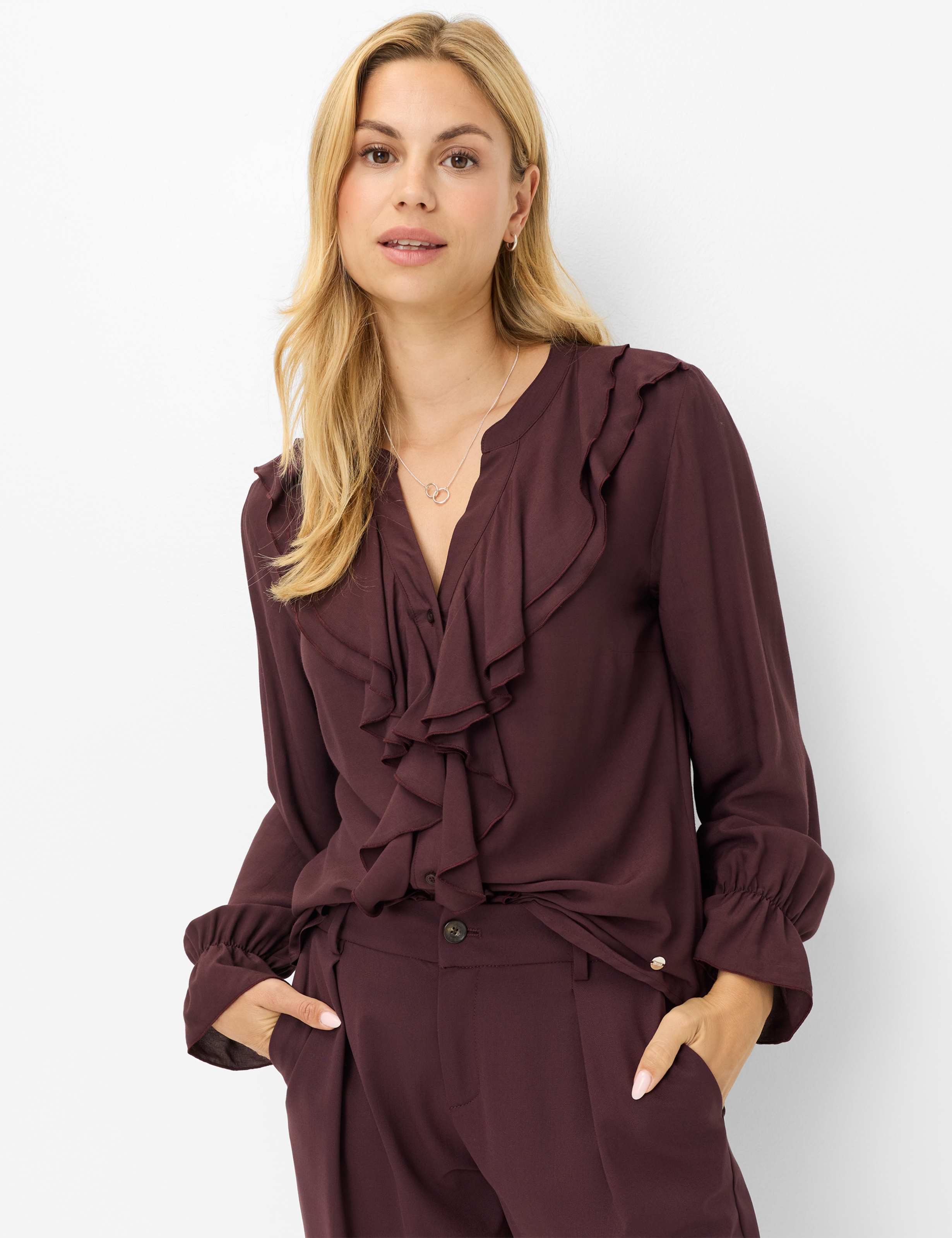 Brax Damen Bluse Style VIVE blackberry violet, dunkles lila,