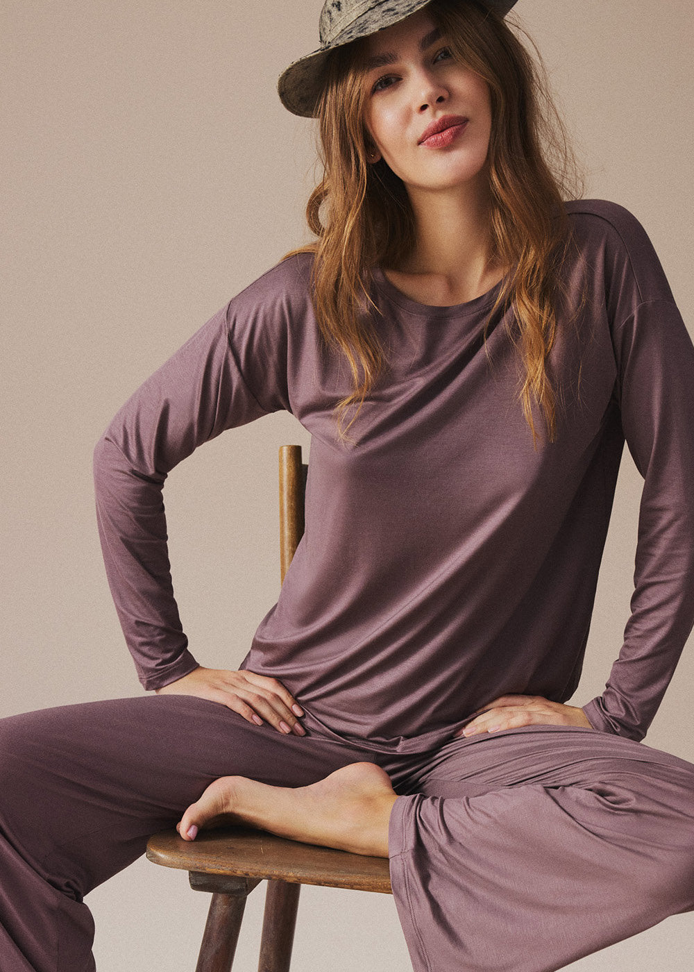 Night Selection 1 Shirt langarm plum truffle 010476-01H527