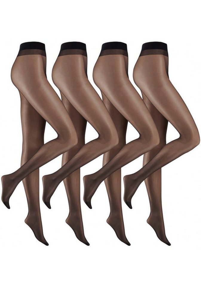Camano Feinstrumpfhose fine everyday 20 DEN (4er Pack) mit leicht verstärkte, kaum sichtbare Fußspitze