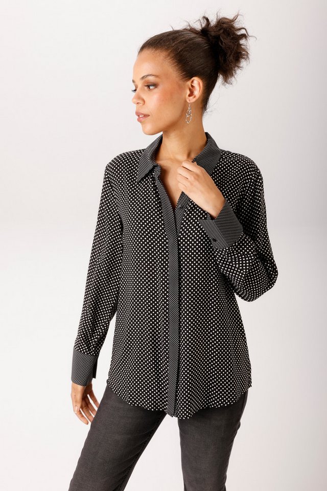Aniston CASUAL Hemdbluse mit kleinen und winzigen Punkten bedruckt - NEUE KOLLEKTION