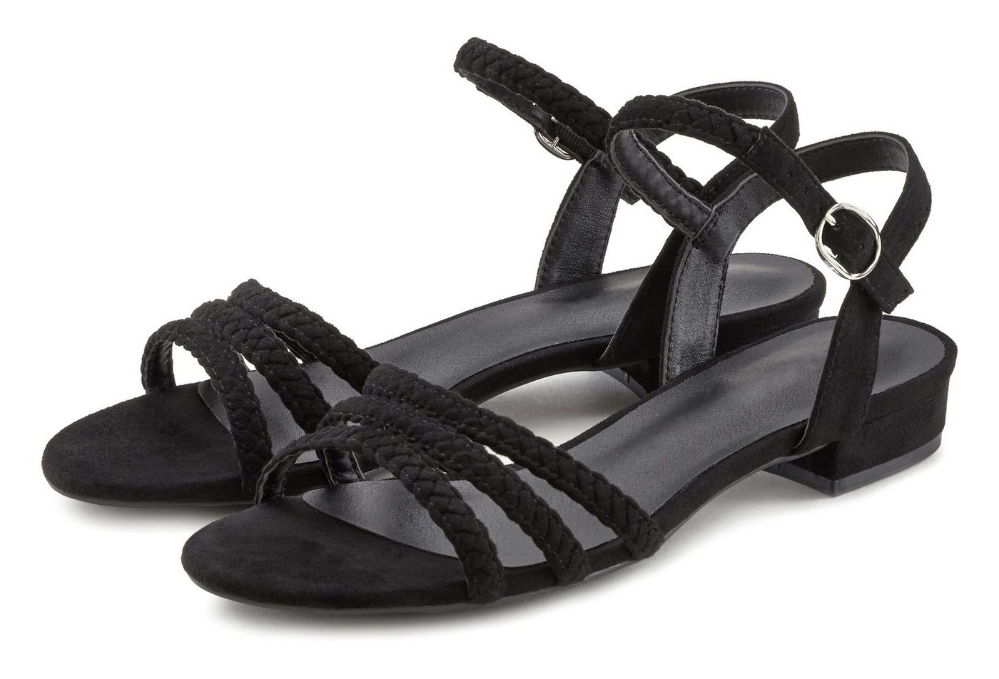 LASCANA Sommerschuh Sandale Sandalette, Sommerschuh mit geflochtenen Riemchen VEGAN