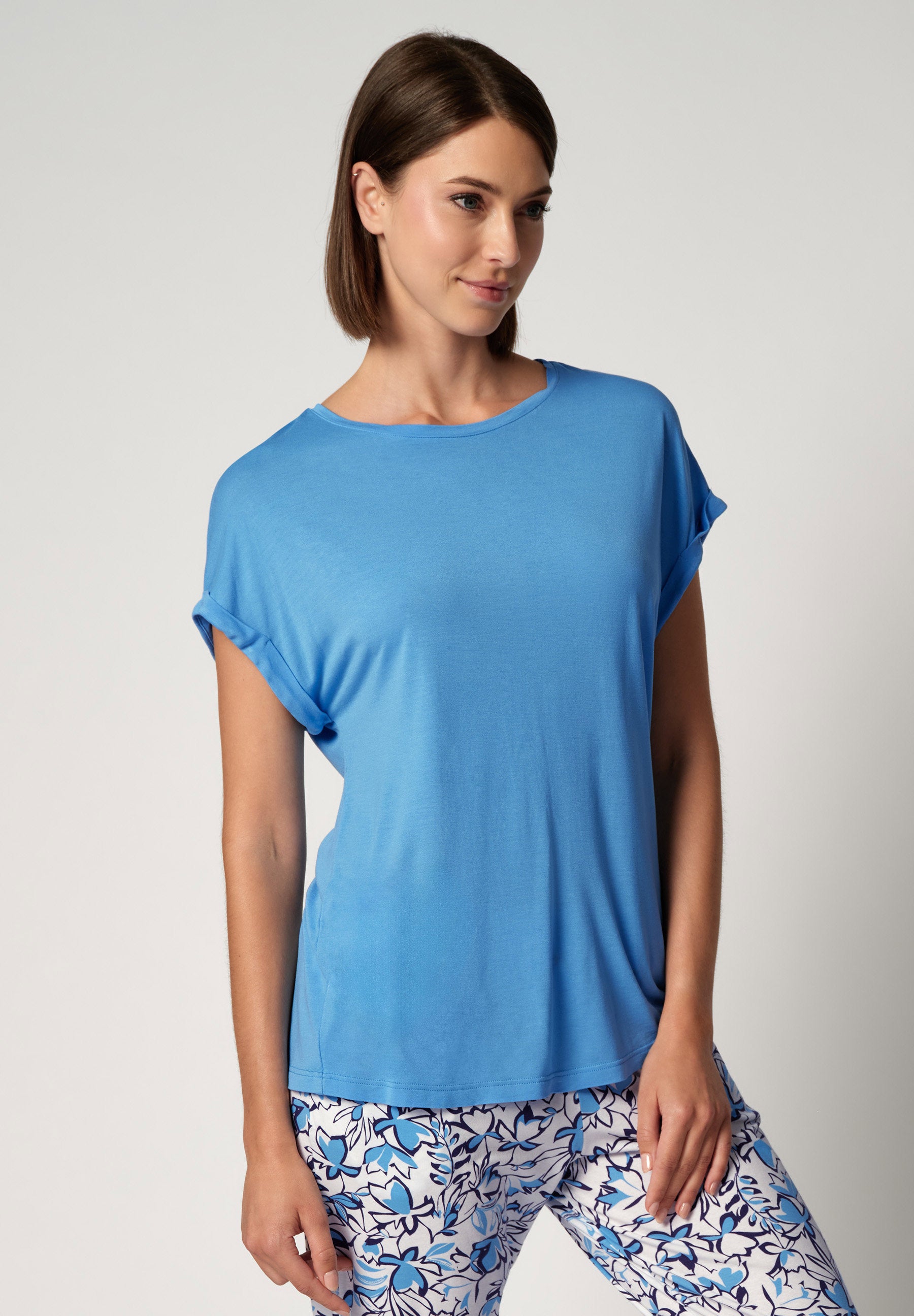 Night Basic Selection Shirt kurzarm azure blue 019004-01H380
