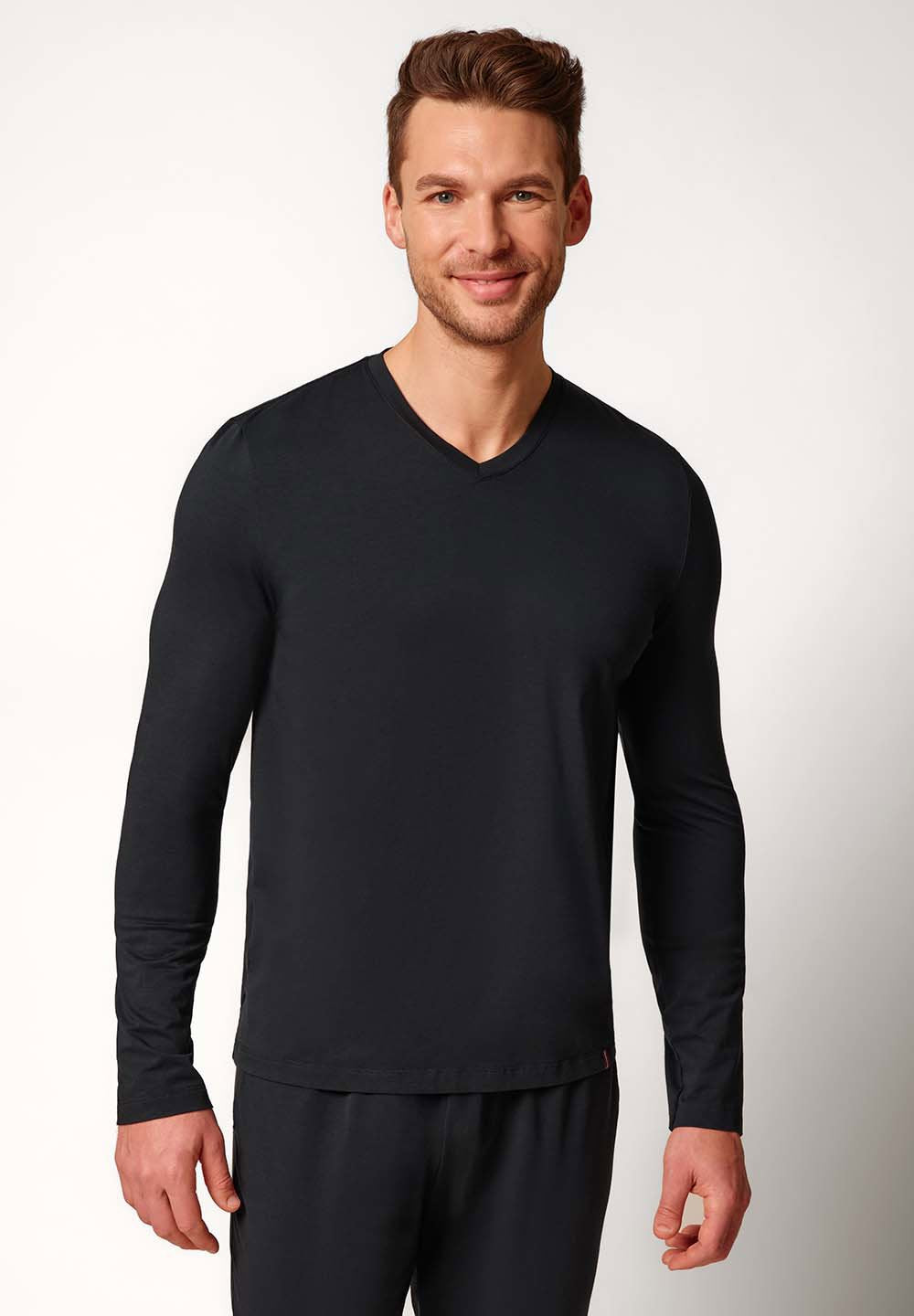 Comfort Sleep Shirt langarm black 110128-017665