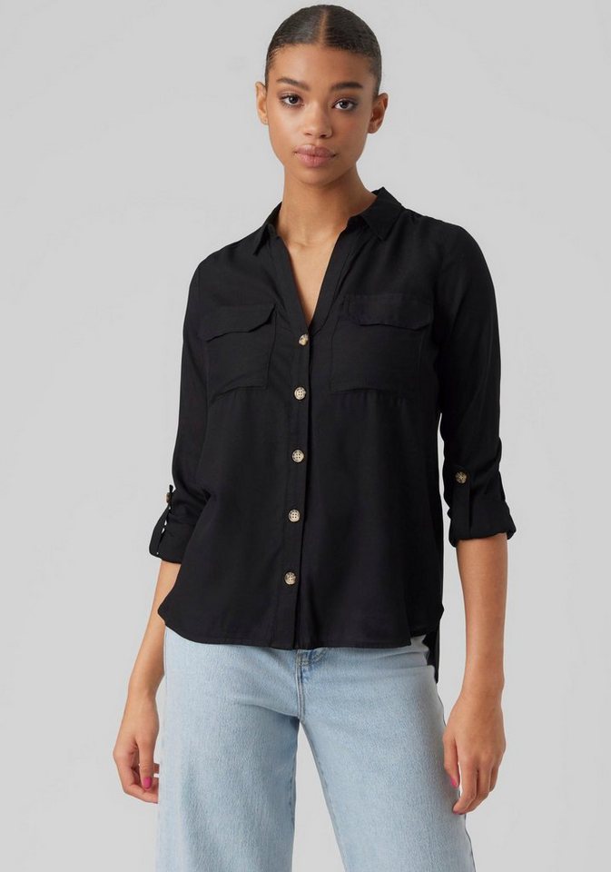 Vero Moda Hemdbluse VMBUMPY L/S SHIRT NEW WVN GA NOOS Viskose, regular fit