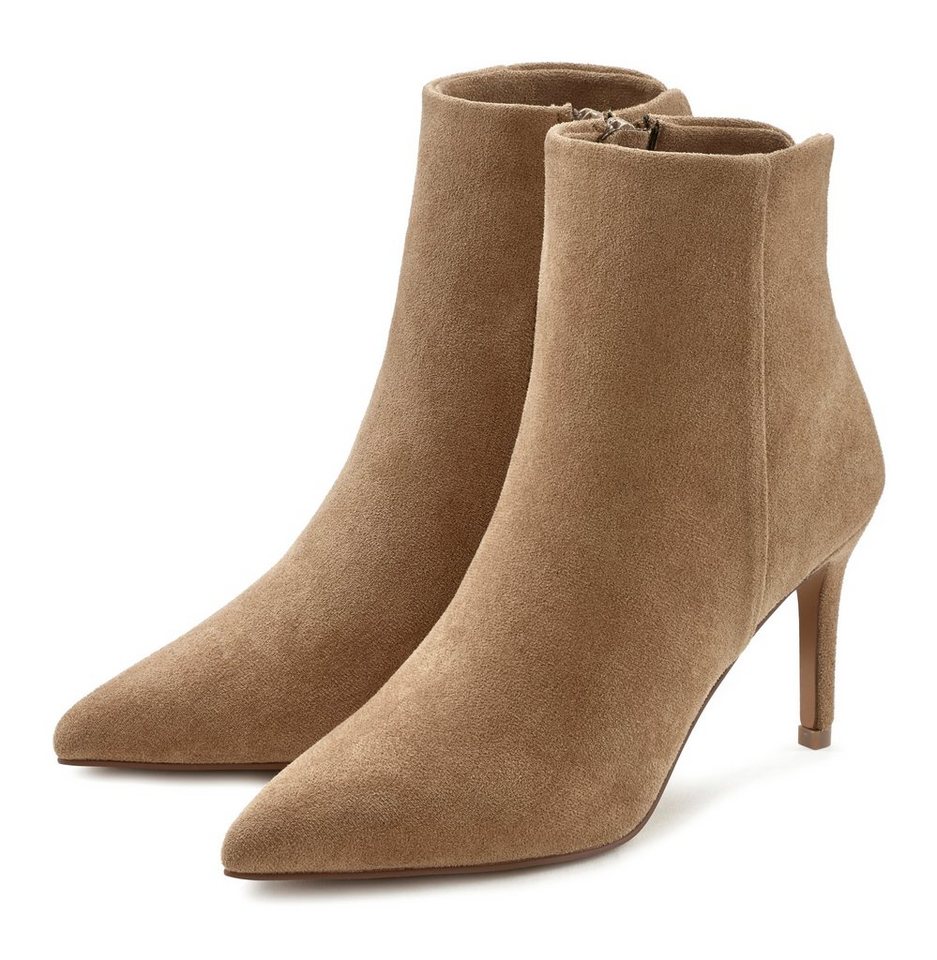 LASCANA Herbststiefelette, Stiefel, High-Heel-Stiefelette in elegant spitz zulaufender Form VEGAN
