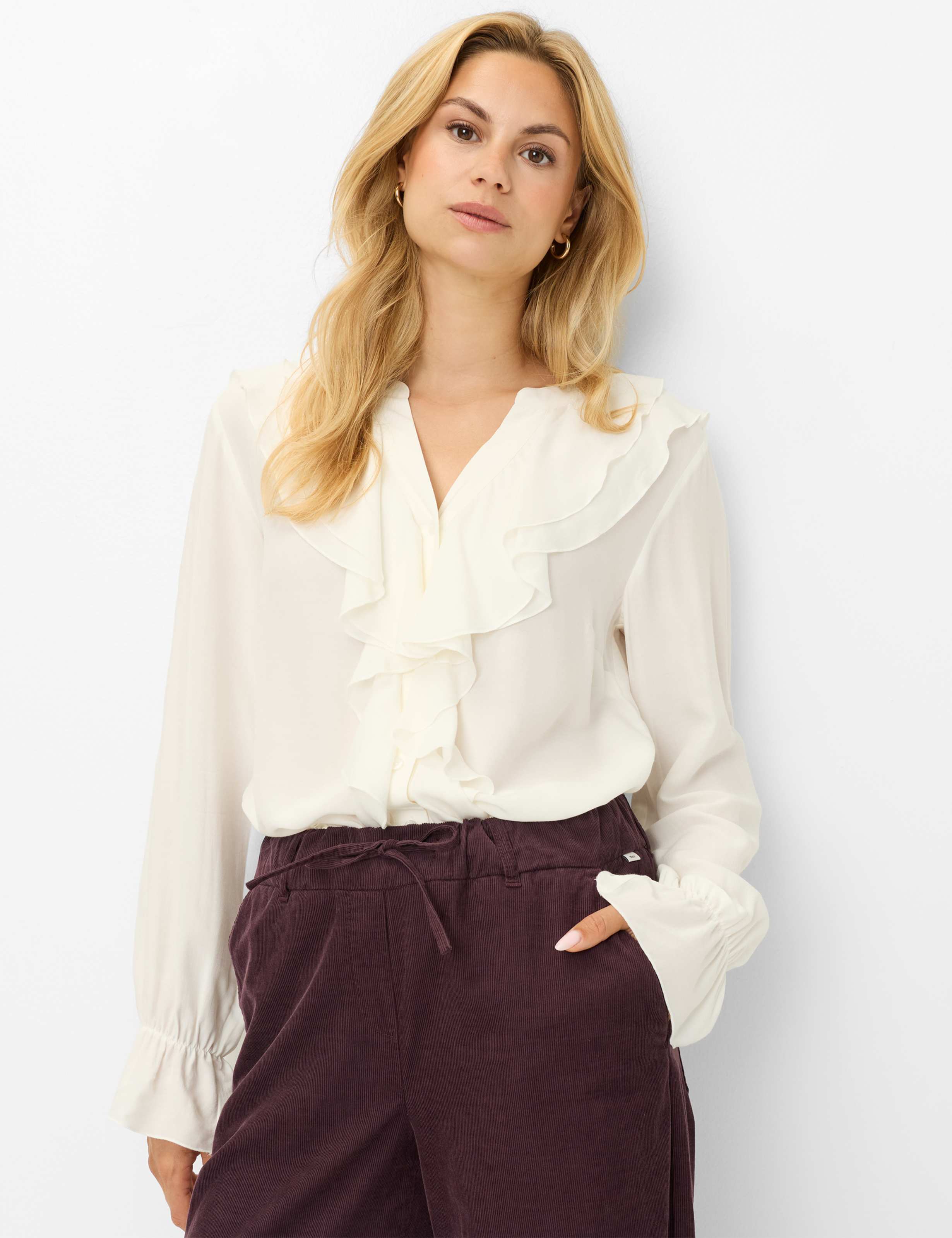 Brax Damen Bluse Style VIVE soft ecru, Altweiß,