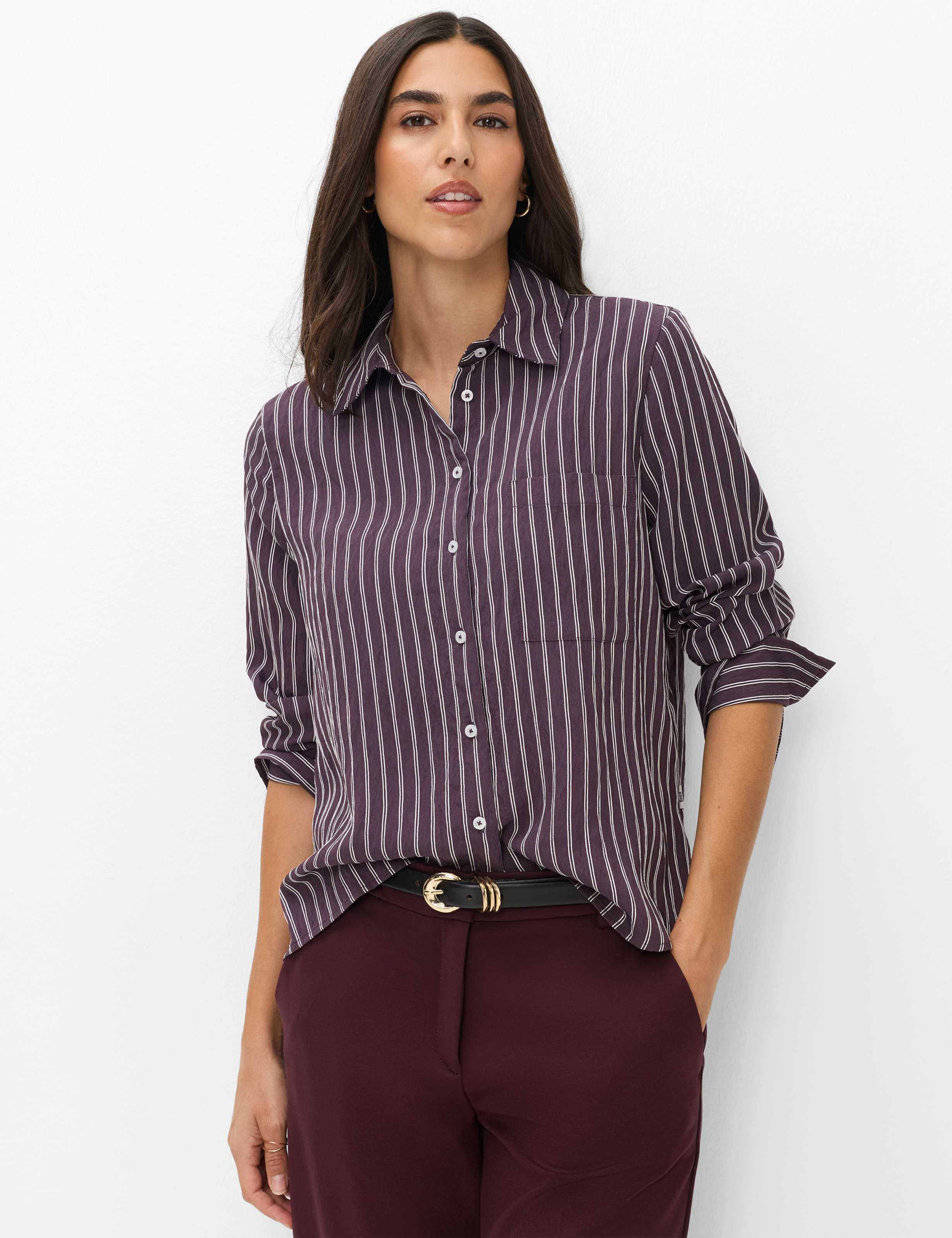 Brax Damen Bluse Style VICA blackberry violet, dunkles lila,
