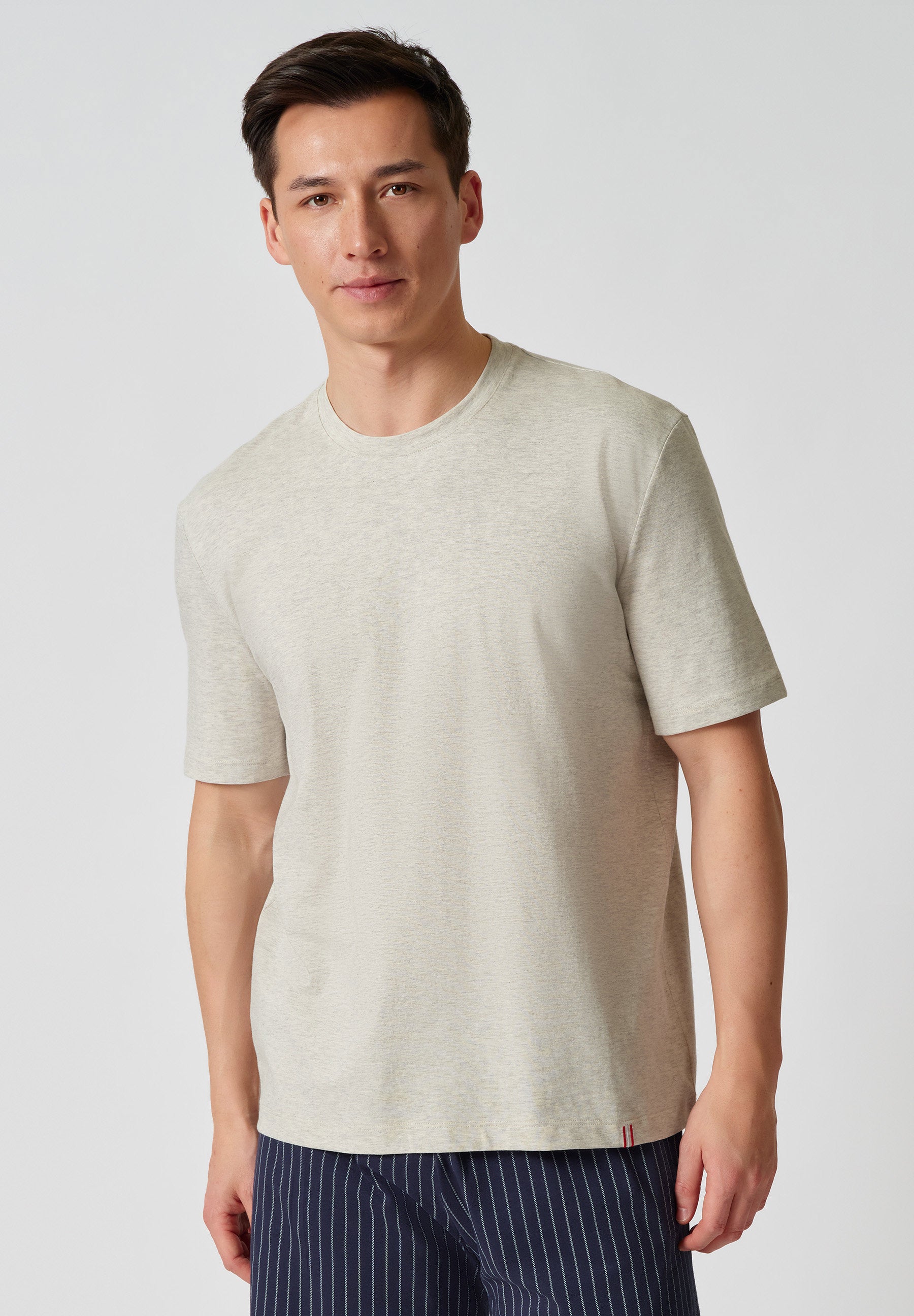 Night Basic Selection Shirt kurzarm beige melange 110198-01H099