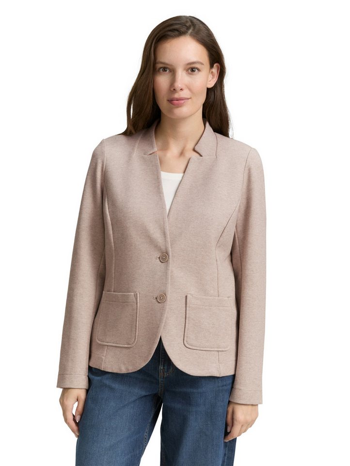 TOM TAILOR Sweatblazer Fitted mit aufgesetzten Taschen und Struktur