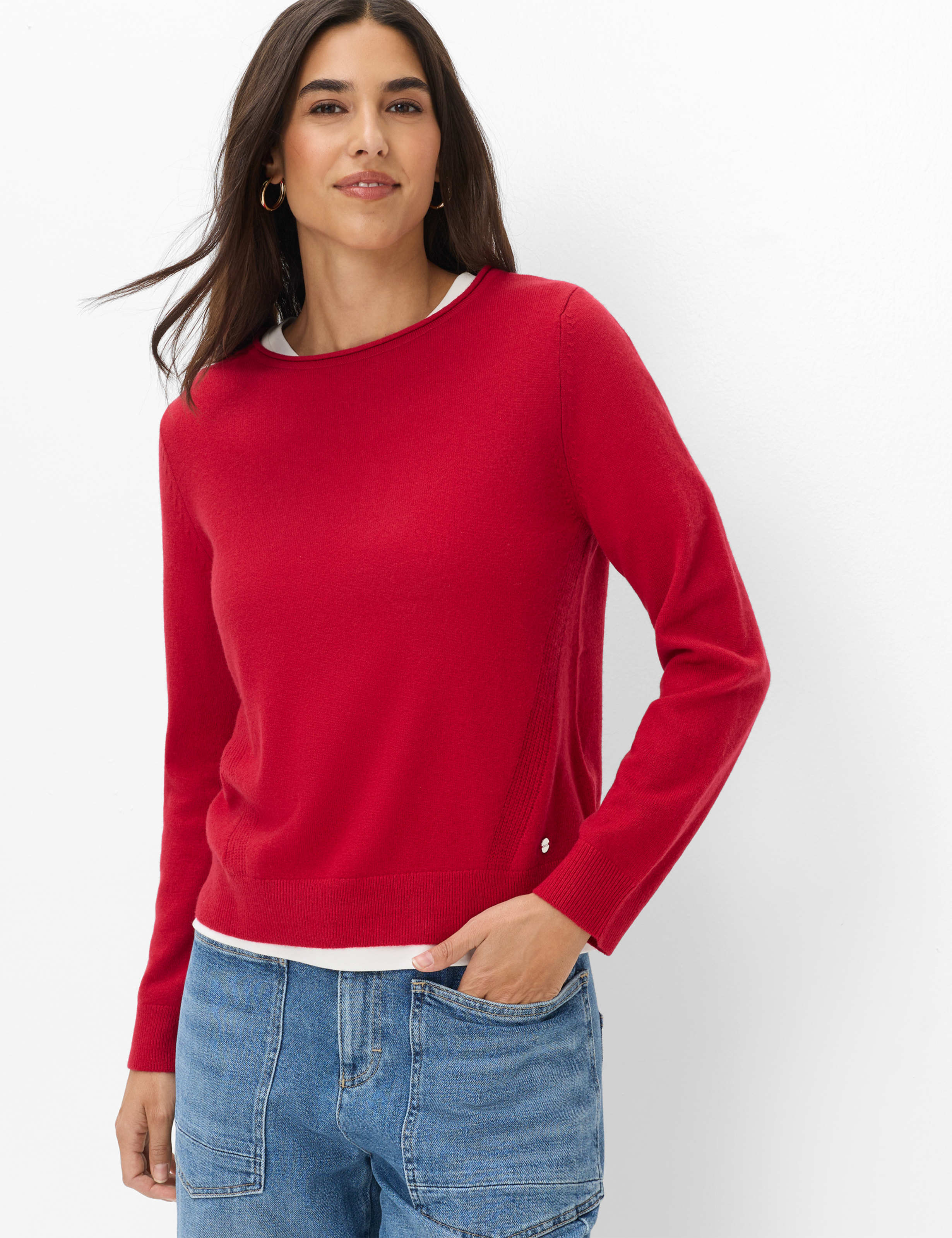 Brax Damen Pullover Style LISA cherry, Rot,