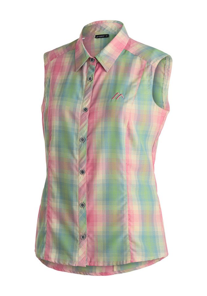 Maier Sports Funktionsbluse Paloma ärmellose Damen Bluse, sommerliches Blusen-Shirt, Karobluse, Reg. Fit