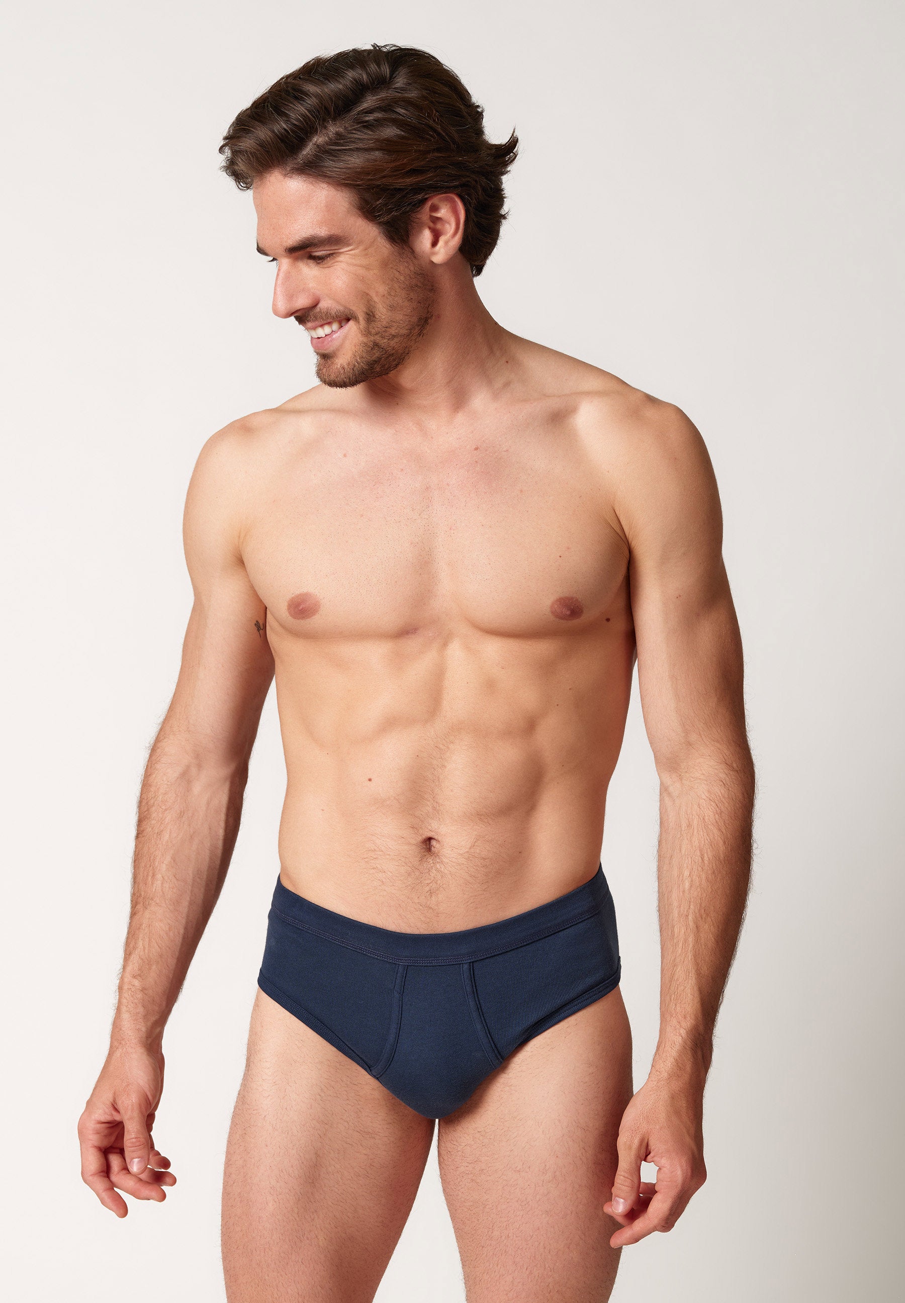 Cotton Fine Rib Slip mit Eingriff navy 112213-010386