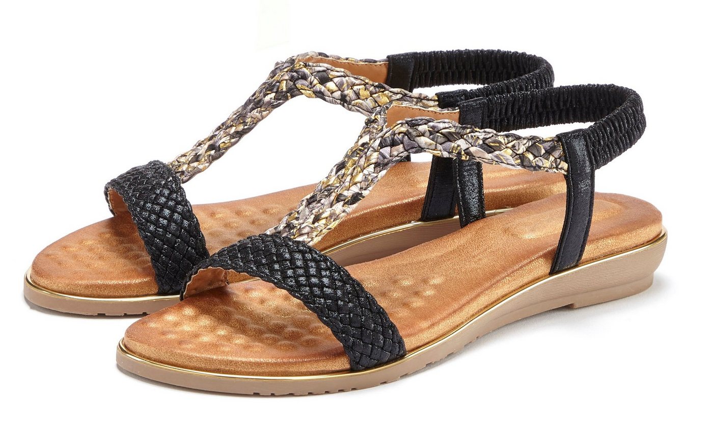 Vivance by Lascana Sommerschuh Sandale Sandalette, Sommerschuh mit geflochtenen Riemchen und weichem Fußbett