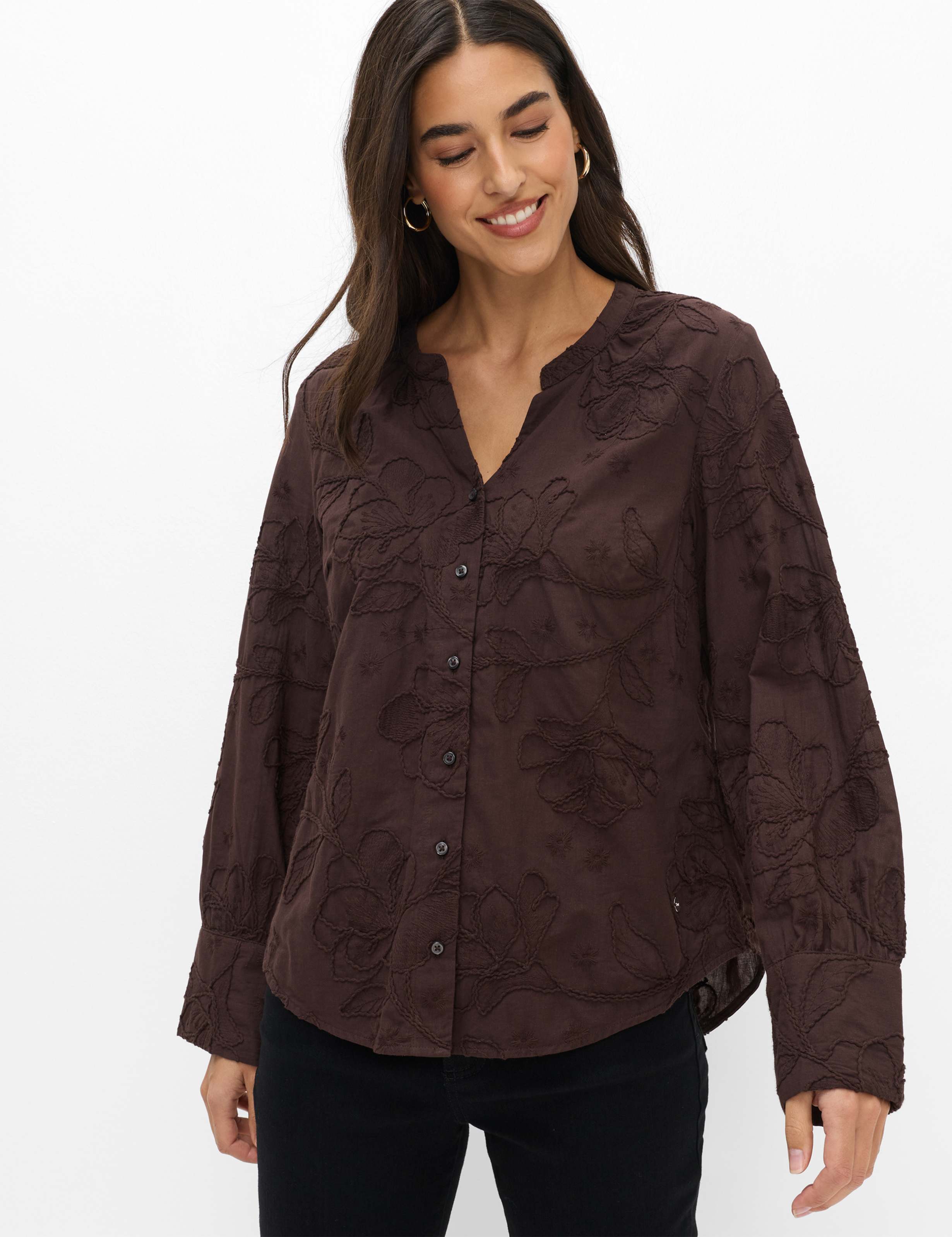 Brax Damen Bluse Style VELIA brunette, dunkelbraun,