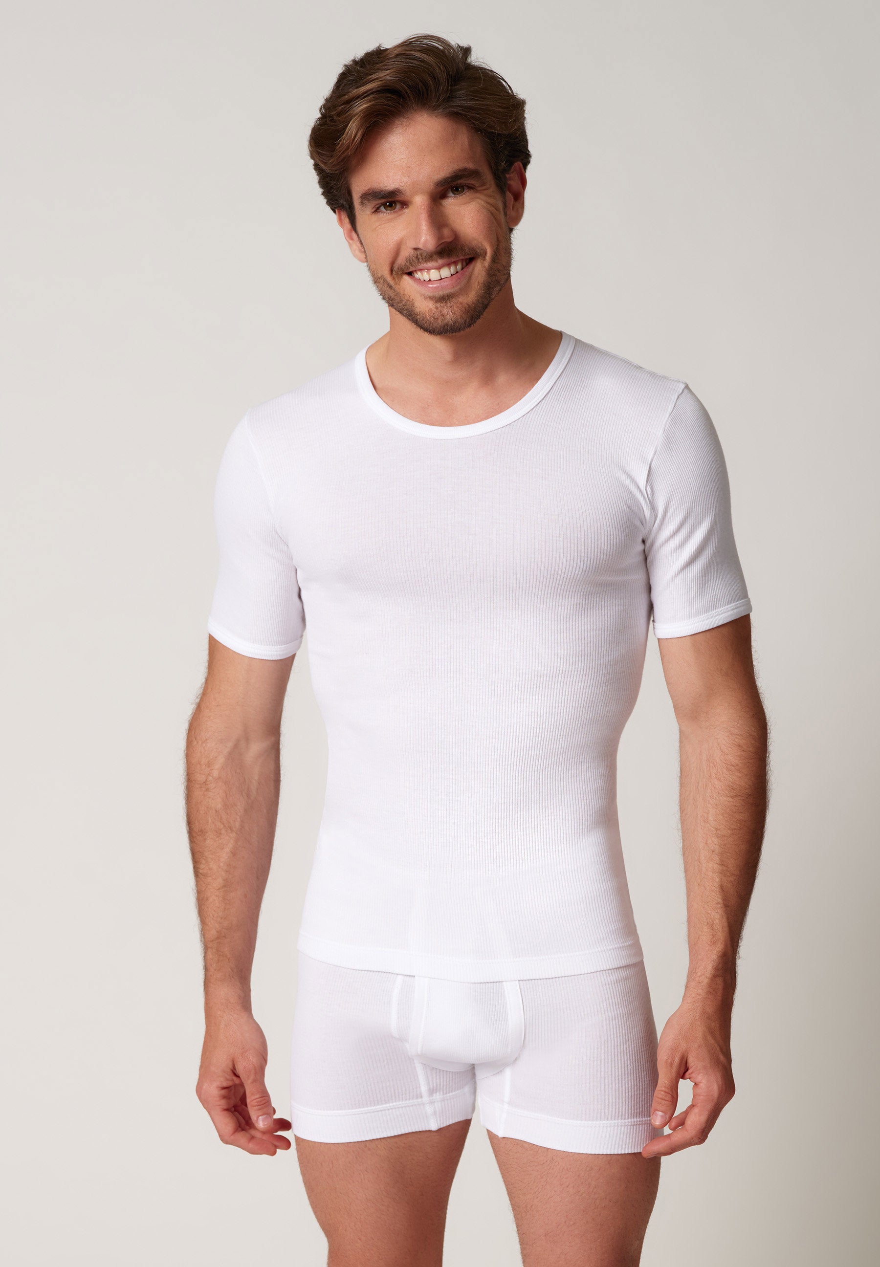 Cotton 2 Pack Double Rib Shirt kurzarm Doppelpack white 112144-010500