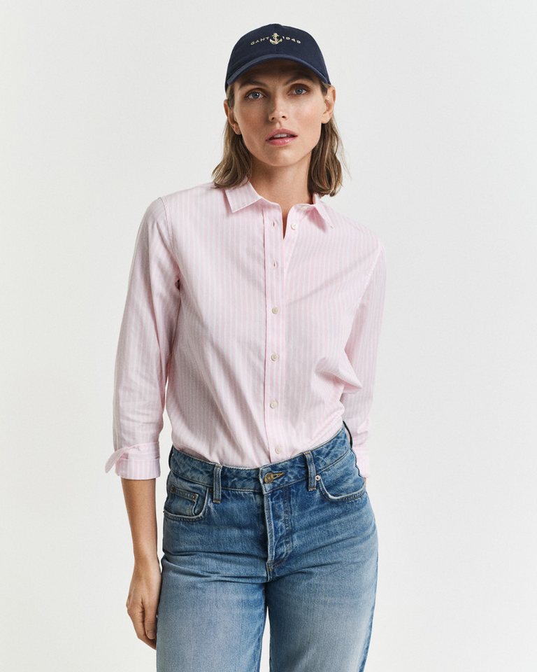 Gant Hemdbluse REG POPLIN STRIPED SHIRT mit einer kleinen Logostickerei auf der Brust
