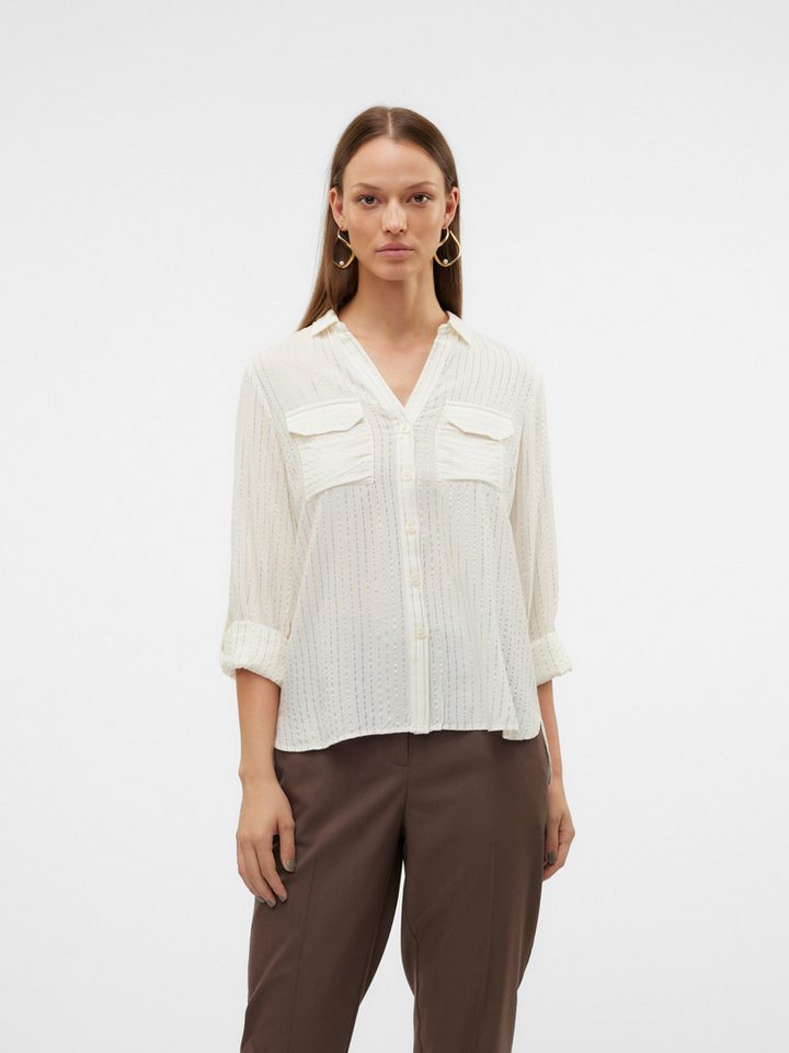 Vero Moda Hemdbluse VMBUMPY LS GLITTER SHIRT WVN GA NOOS Viskosemischung, regular fit