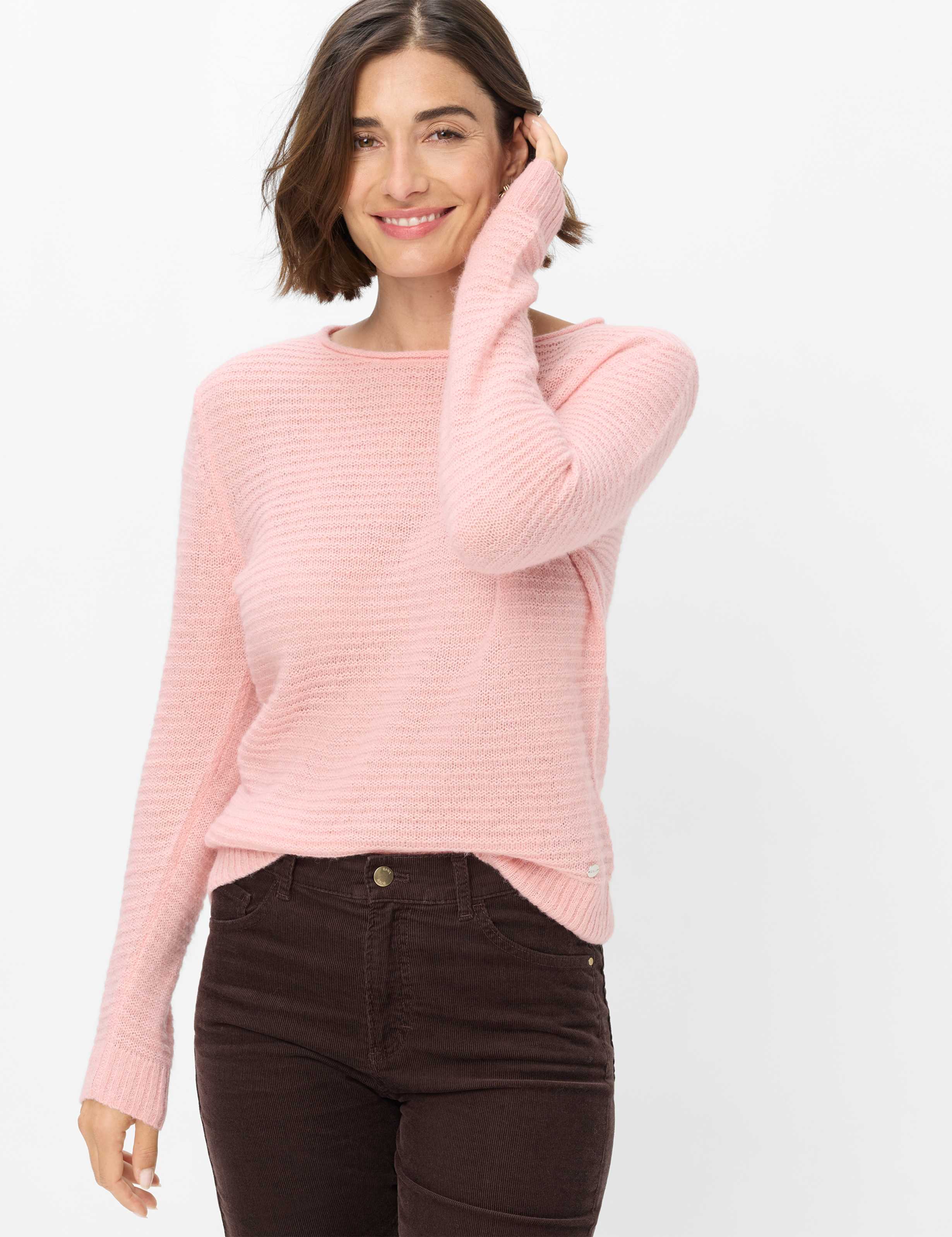 Brax Damen Strickpullover Style LESLEY flamingo, Rosa,