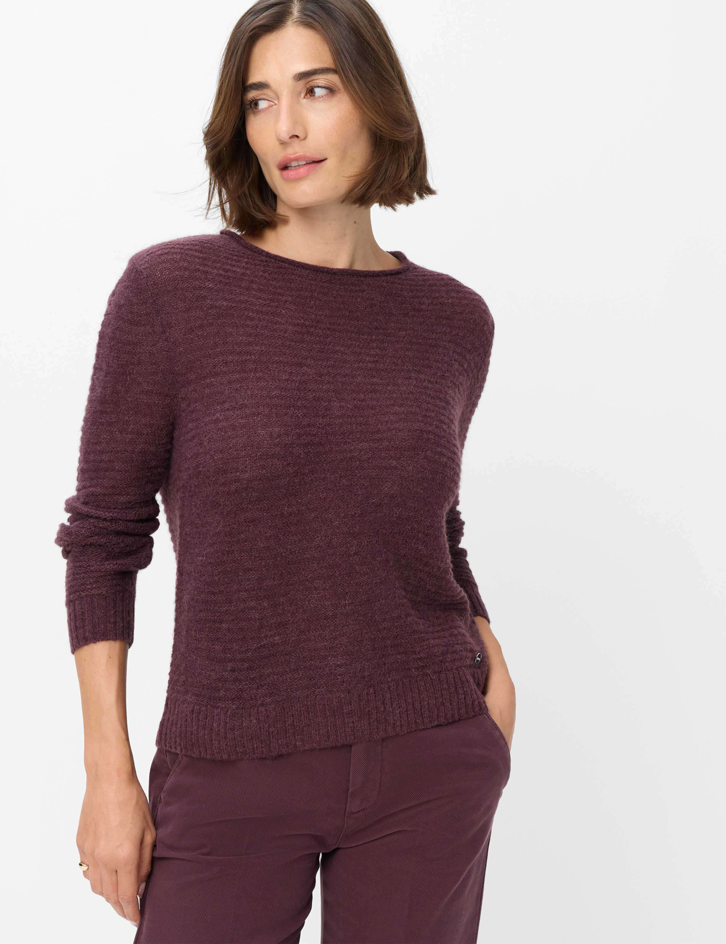 Brax Damen Strickpullover Style LESLEY blackberry violet, dunkles lila,
