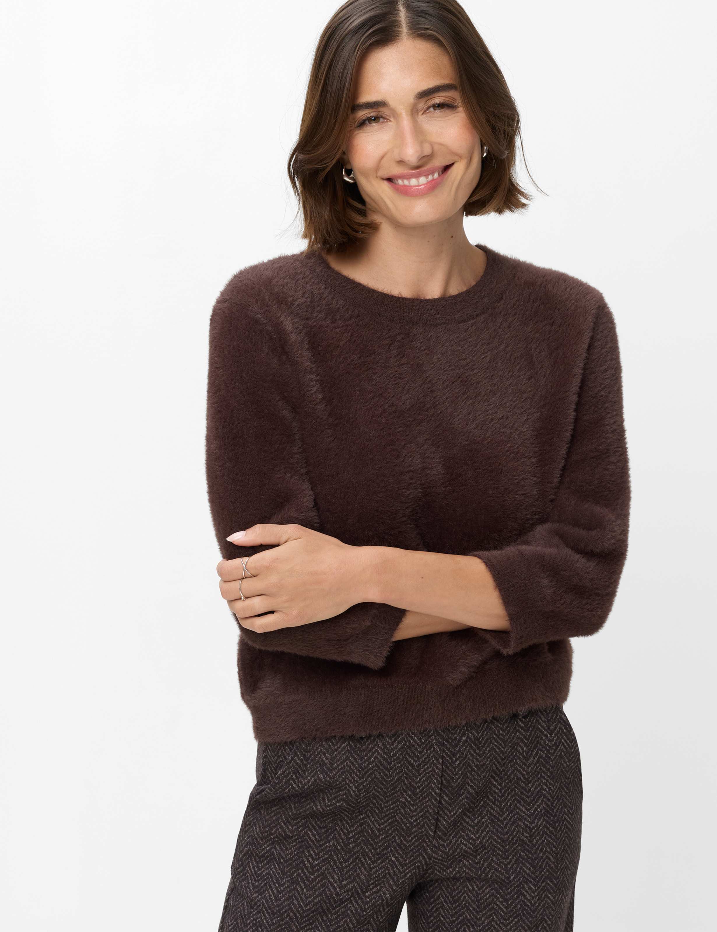 Brax Damen Pullover Style NOEMI brunette, dunkelbraun,
