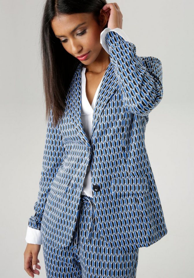 Aniston SELECTED Kurzblazer mit grafischem Allover-Muster