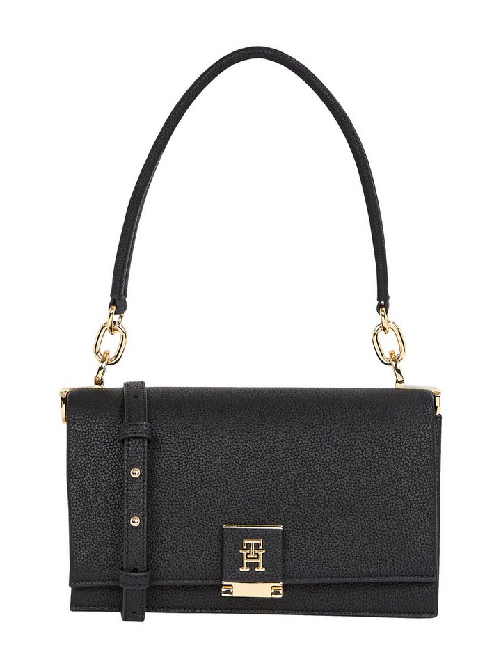 Tommy Hilfiger Umhängetasche TH HER MED CROSSOVER, Abendtasche, Clutch, Mini Bag mit goldfarbenem Highlights