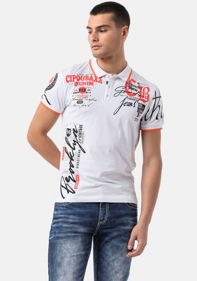 Cipo & Baxx Poloshirt mit markantem Print