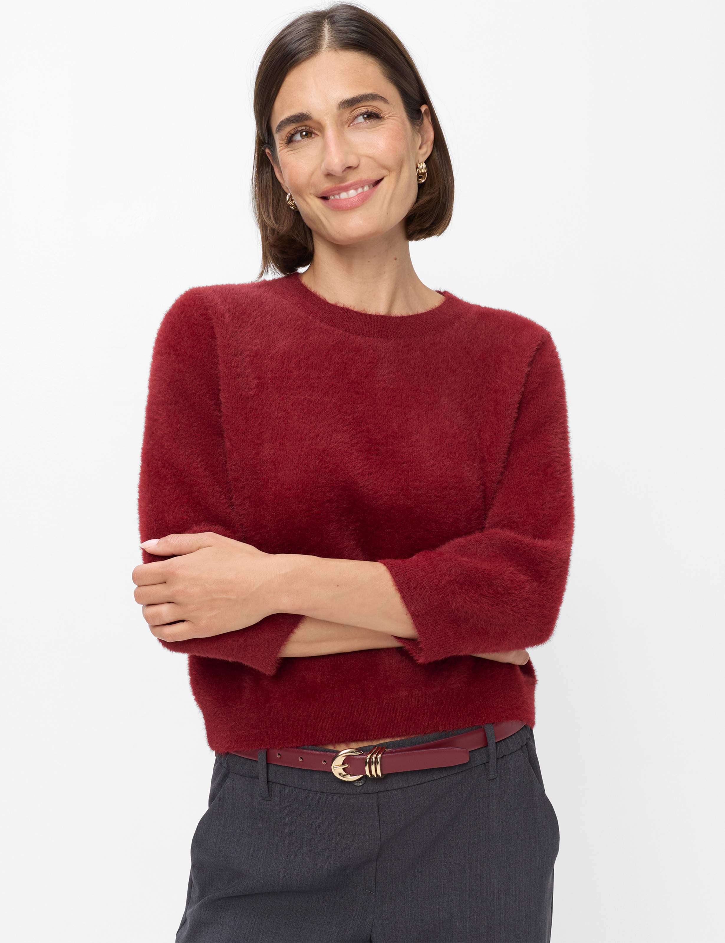 Brax Damen Pullover Style NOEMI wine red, dunkelrot,