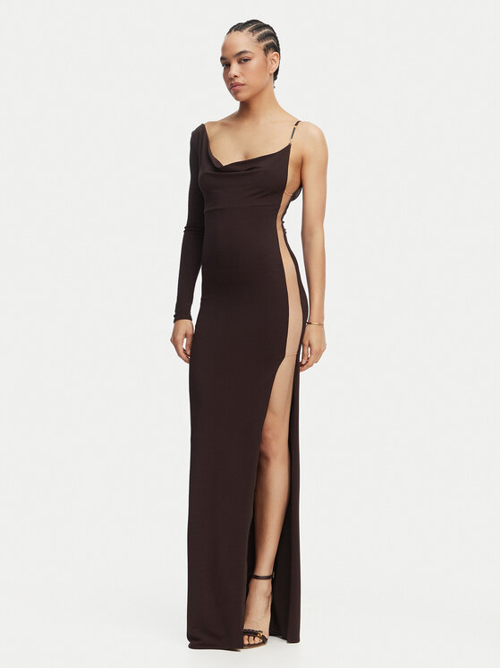 Elisabetta Franchi Abendkleid AB-R47-62E2-V520 Braun Slim Fit