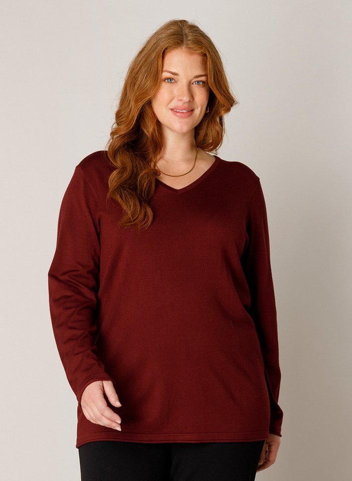 Base Level Curvy Strickpullover Anine mit V-Ausschnitt