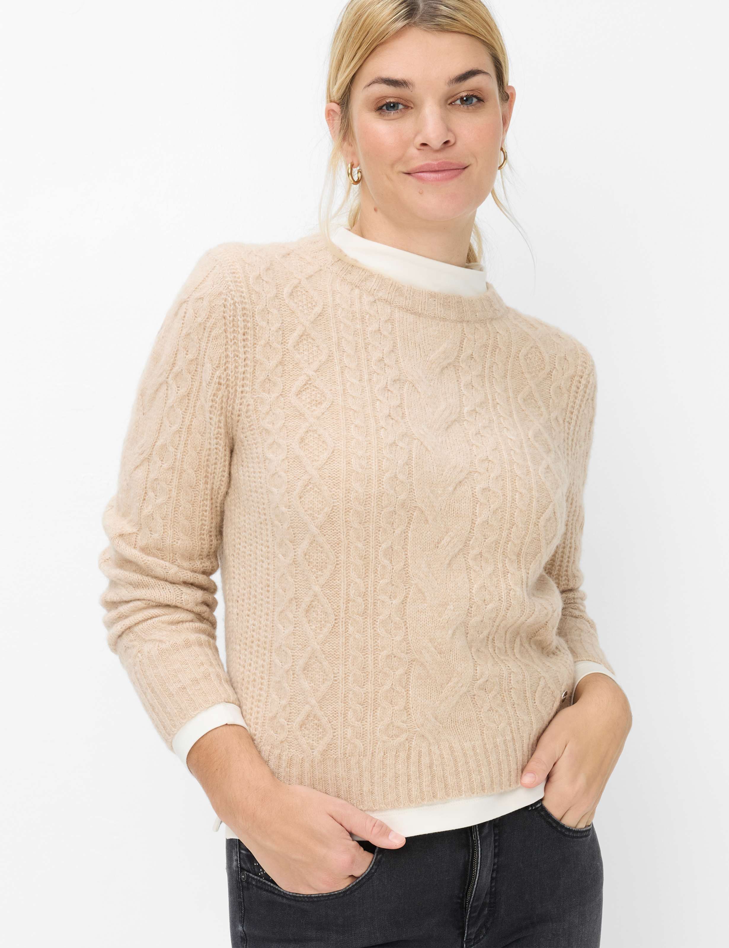 Brax Damen Pullover Style LESLEY desert, hellbeige,