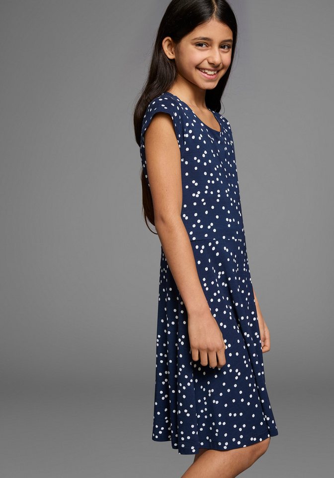 KangaROOS Jerseykleid, Skaterkleid aus Viskose für Sommer und Party, kniefrei, modisch, aus Viskose und Elasthan