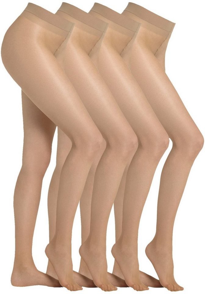 Camano Feinstrumpfhose fine everyday 20 DEN (4er Pack) mit leicht verstärkte, kaum sichtbare Fußspitze