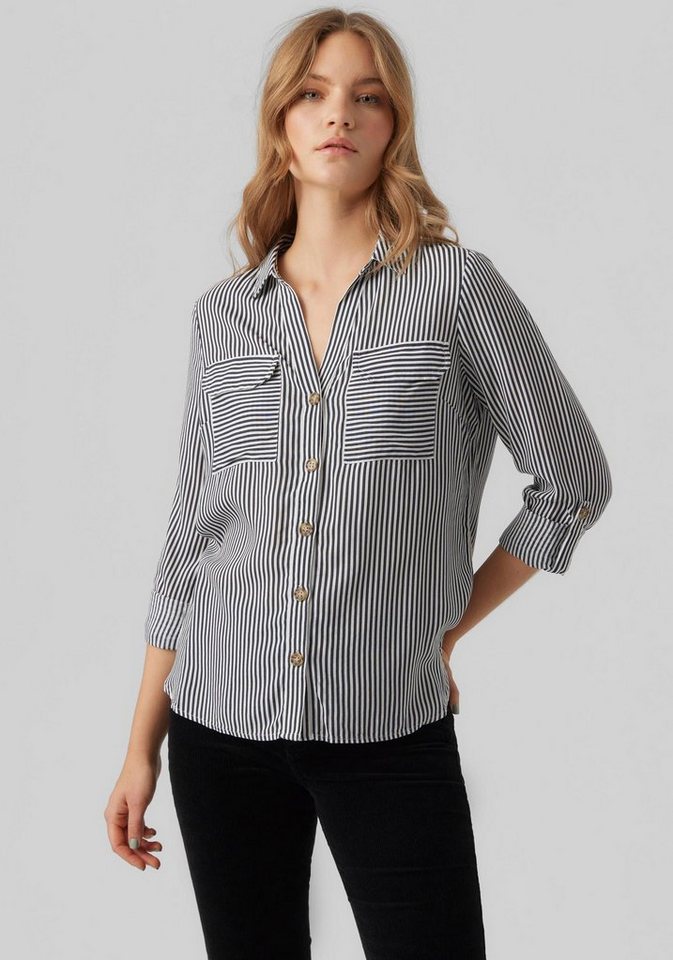 Vero Moda Hemdbluse VMBUMPY L/S SHIRT NEW WVN GA NOOS Viskose, regular fit