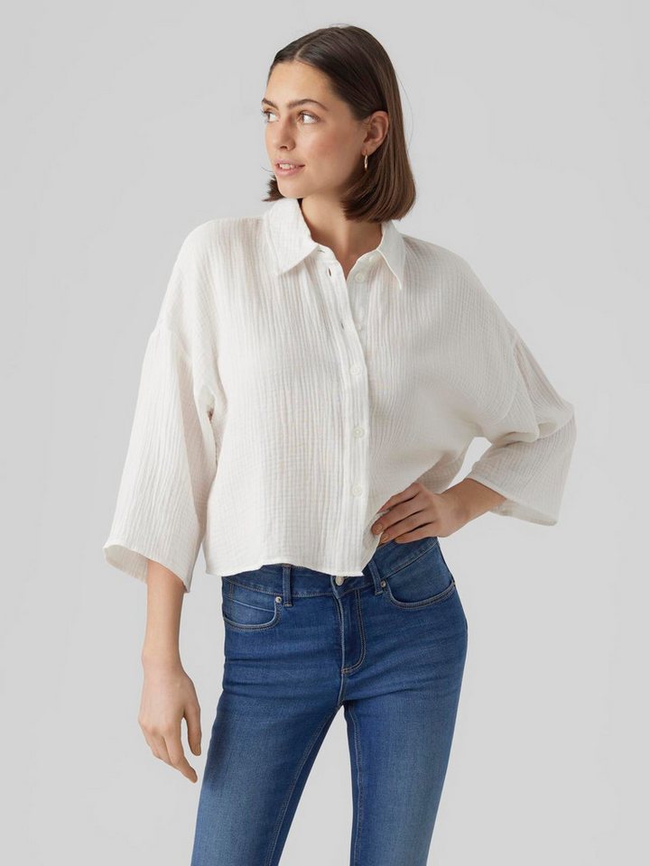 Vero Moda Hemdbluse VMNATALI CROP SHIRT WVN NOOS Baumwolle, loose fit