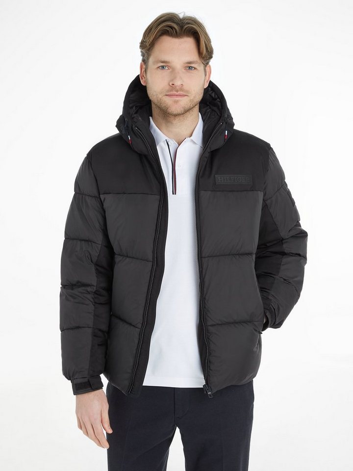 Tommy Hilfiger Steppjacke NEW YORK HOODED JACKET hochgeschlossene Winterjacke, wasserabweisend, verstellbare Ärmel