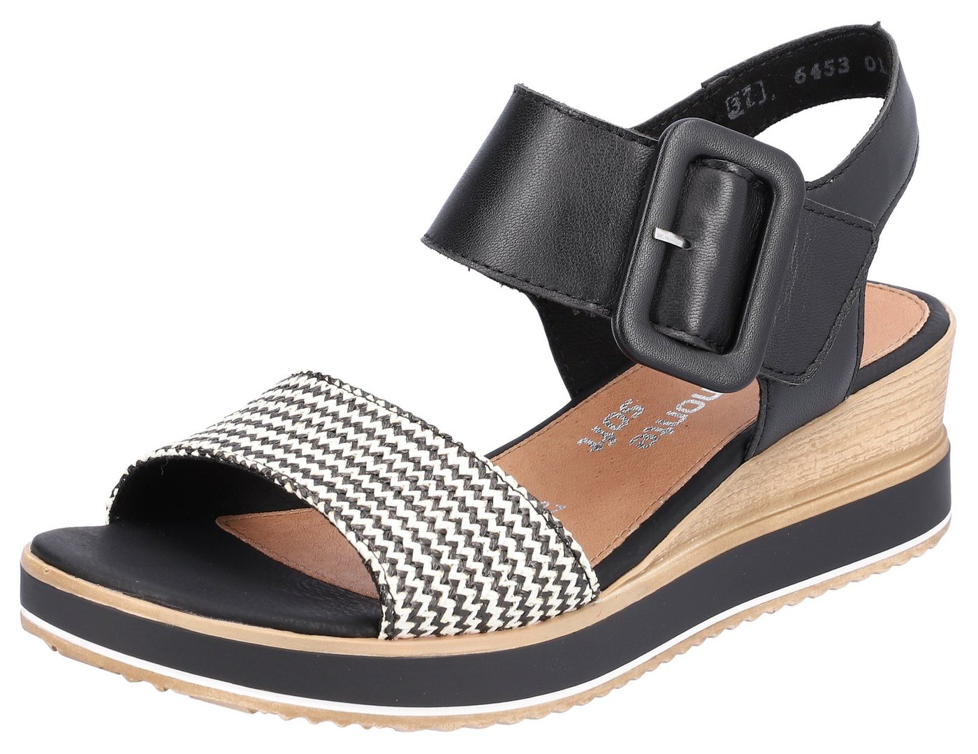 Remonte Sandalette Sommerschuh, Sandale, Bequemschuh mit Klett unter der Zierschnalle